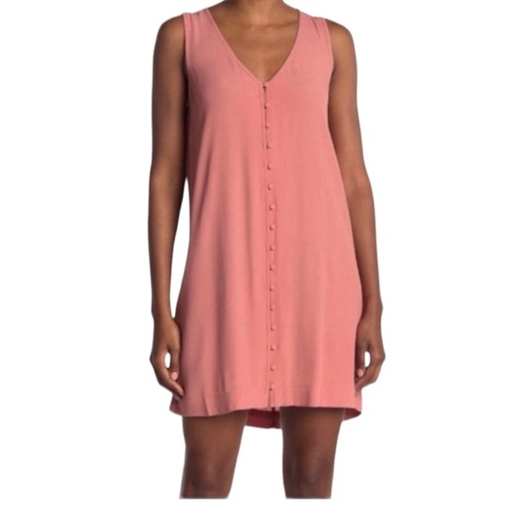 Madewell Dresses & Skirts - Madewell Dusty Pink Sleeveless Full button up front mini dress. Sz.XS